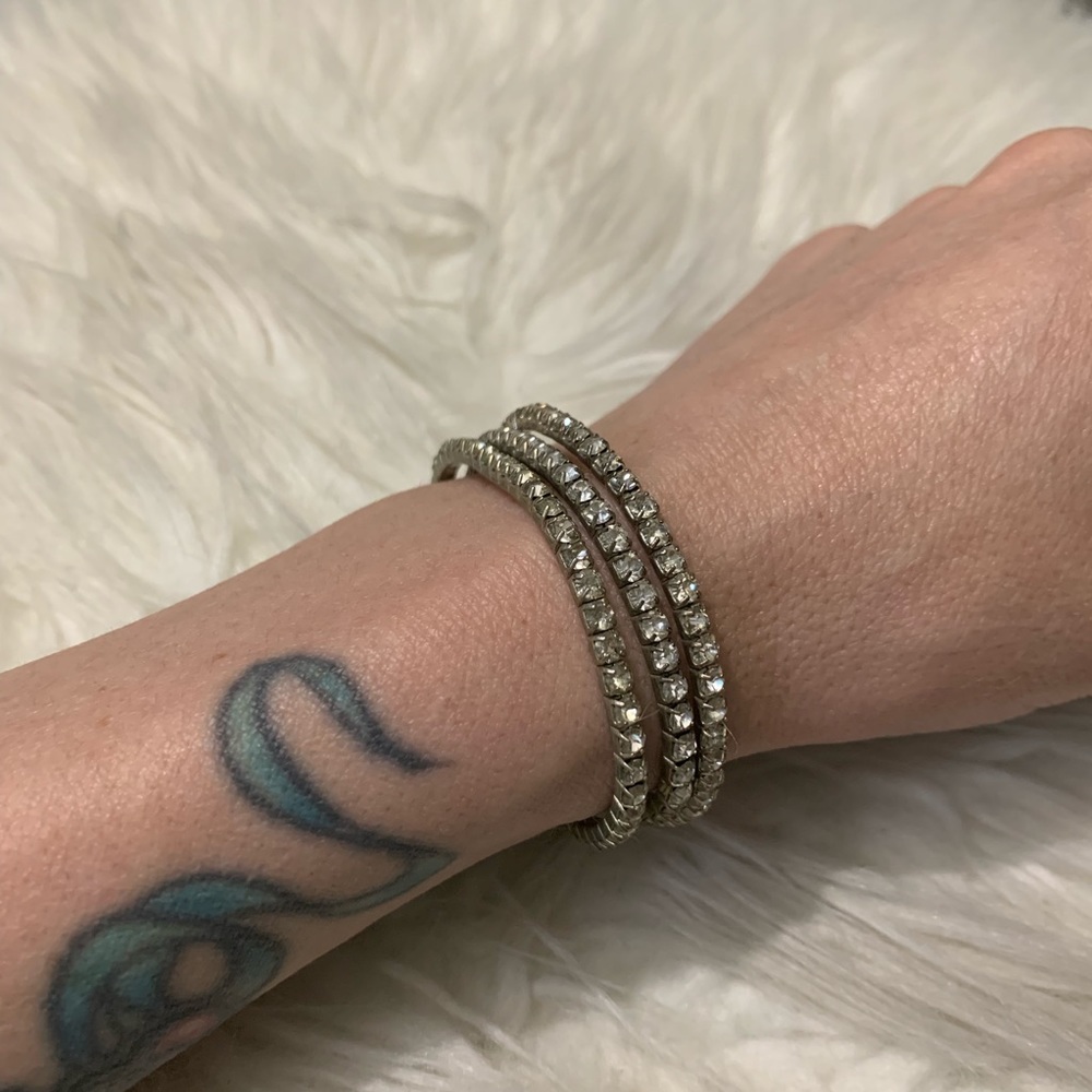 Lot of 3 Rhinestone Bracelets